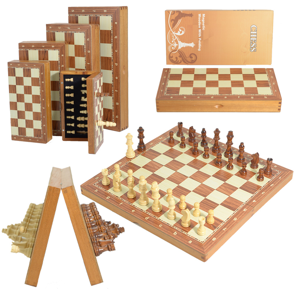 Board Game Quacks - Magnetic Wooden Folding Chess Set Felted