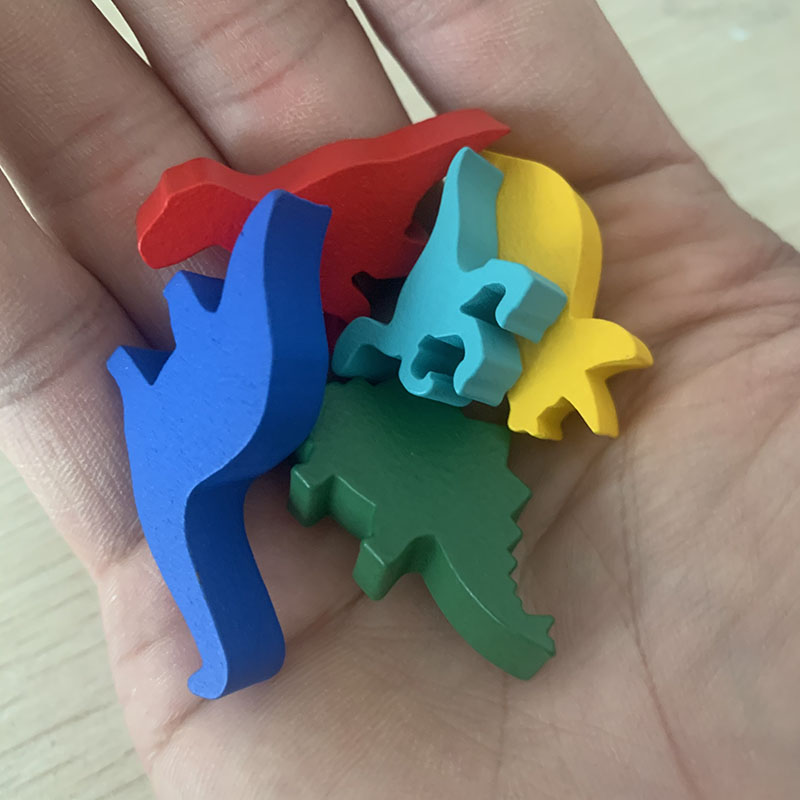 Board Game Solo - 5 Pcs/set Wooden Dinosaur Board Game