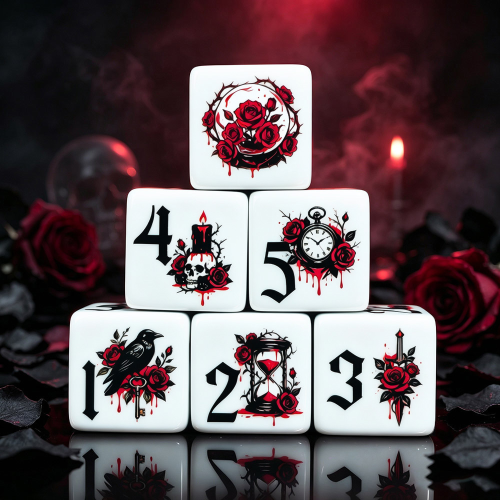 12Pcs Gothic Rose 16MM Printed - Board Game Arena review and price