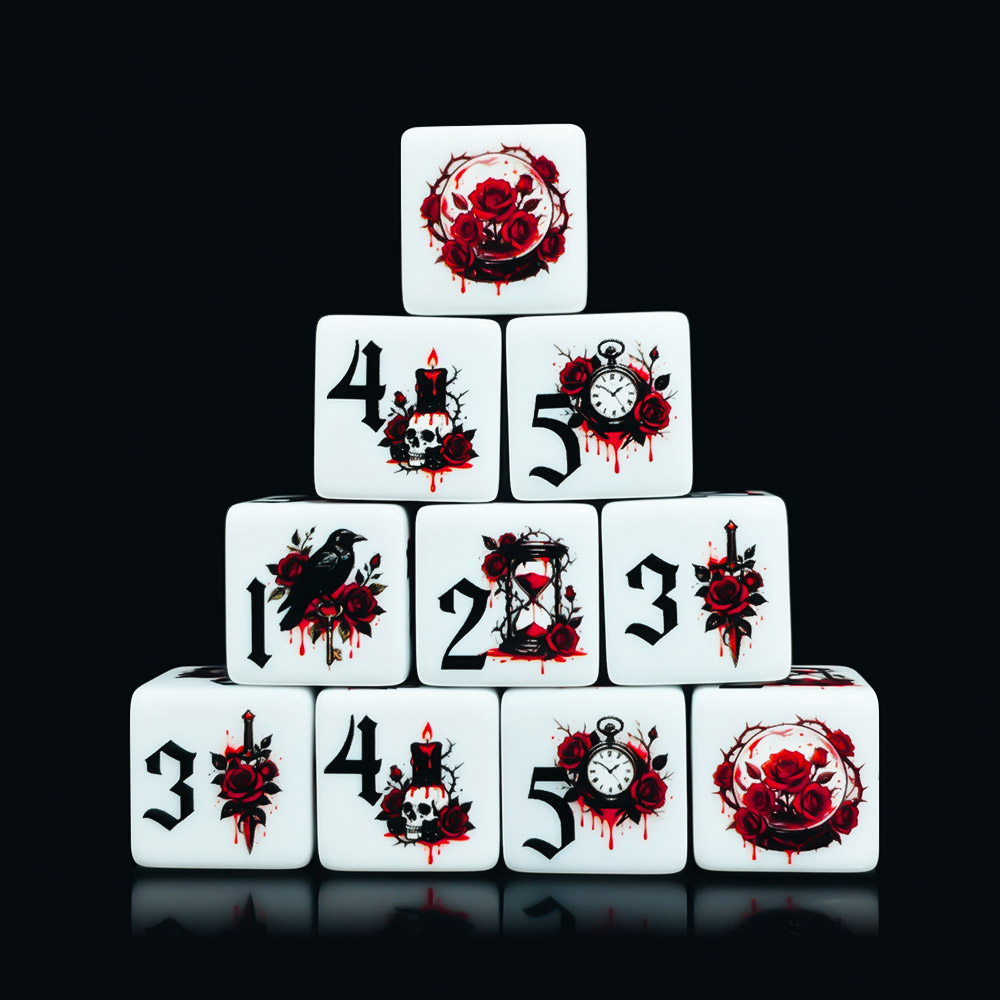 12Pcs Gothic Rose 16MM Printed - Board Game Arena review and price